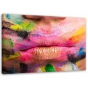 Obraz na płótnie, Kolorowe usta abstrakcja - 120x80