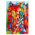 Obraz na płótnie, Kolorowe miasteczko - 70x100