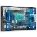 Obraz na płótnie, Niebieska Abstrakcja 3D - 100x70