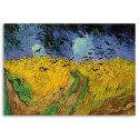 Obraz na płótnie, Pole pszenicy z krukami - V. van Gogh reprodukcja - 100x70