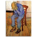 Obraz na płótnie, Stary człowiek w smutku - V. van Gogh reprodukcja - 60x90