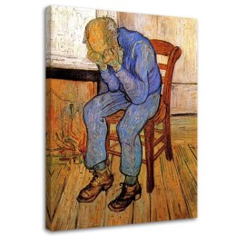 Obraz na płótnie, Stary człowiek w smutku - V. van Gogh reprodukcja - 80x120