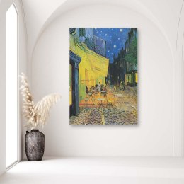 Obraz na płótnie, Taras kawiarni w nocy - V. van Gogh reprodukcja - 60x90
