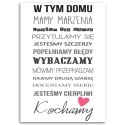 Obraz na płótnie, W tym domu typografia - 40x60