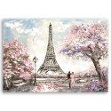 Obraz na płótnie, Wieża Eiffla Paryż różowy - 120x80