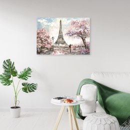 Obraz na płótnie, Wieża Eiffla Paryż różowy - 90x60