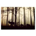 Obraz na płótnie, Zwierzęta w lesie krajobraz - 100x70