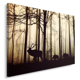 Obraz na płótnie, Zwierzęta w lesie krajobraz - 60x40