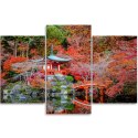 Obraz trzyczęściowy na płótnie, Japoński ogród - 60x40