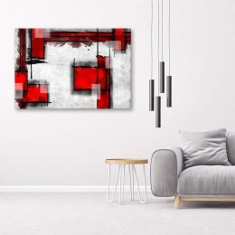 Obraz na płótnie, Abstrakcja geometryczna w czerwieni - 60x40