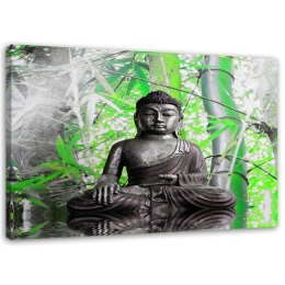 Obraz na płótnie, Budda i liście - 100x70