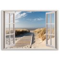 Obraz na płótnie, Okno kładka na plażę - 100x70