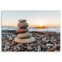 Obraz na płótnie, Kamienie zen na plaży - 100x70