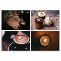 Obraz na płótnie, Kawa i słodycze - 120x80