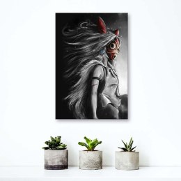 Obraz na płótnie, Księżniczka Mononoke w czerwonej masce - 40x60