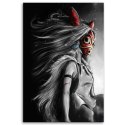 Obraz na płótnie, Księżniczka Mononoke w czerwonej masce - 40x60