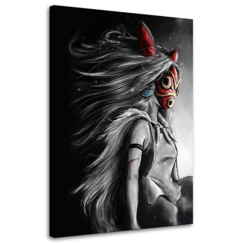 Obraz na płótnie, Księżniczka Mononoke w czerwonej masce - 70x100