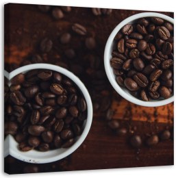 Obraz na płótnie, Kubki pełne kawy - 50x50