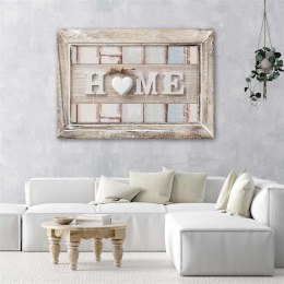 Obraz na płótnie, Napis Home z sercem w ramie w stylu vintage - 120x80