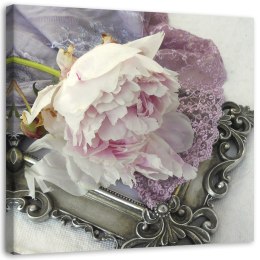 Obraz na płótnie, Róża na lustrze - 30x30