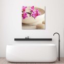 Obraz na płótnie, Różowe orchidee w naczyniu - 30x30
