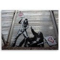 Obraz, Walka pokoju z miłością mural Banksy - 60x40