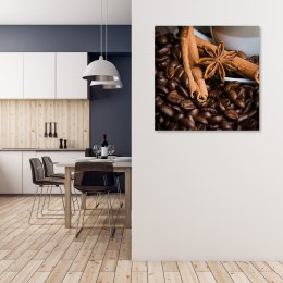 Obraz na płótnie, Gwiazdka anyżu i kawa - 50x50
