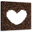 Obraz na płótnie, Serce z kawy - 60x60