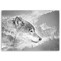 Obraz na płótnie, Wilk na śnieżnym tle - 100x70
