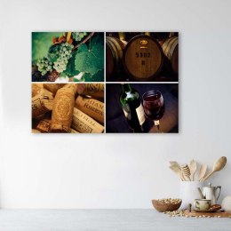 Obraz na płótnie, Wino i winogrona - 120x80