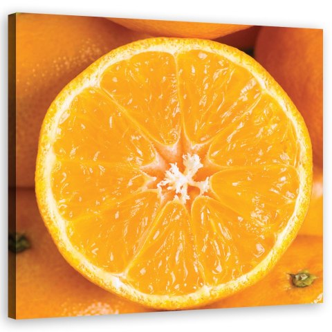 Obraz na płótnie, Pomarańcza makro - 30x30