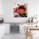 Obraz na płótnie, do kuchni różowy - 50x50