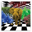 Obraz na płótnie, Kolorowy słoń - 40x40