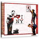 Obraz na płótnie, Banksy I love New York - 30x30