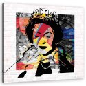 Obraz na płótnie, Banksy Królowa Anglii - 50x50
