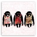 Obraz na płótnie, Banksy Śmiejcie się małpy - 60x60