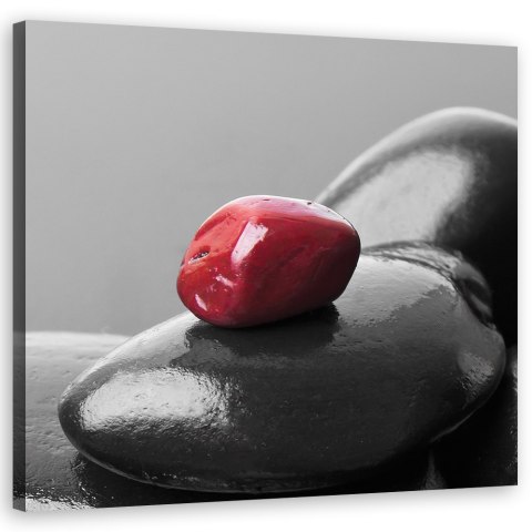Obraz na płótnie, Czerwony kamień zen spa - 30x30
