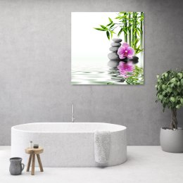 Obraz na płótnie, Orchidea, Zen, Kamienie, Bambus - 50x50