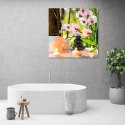 Obraz na płótnie, Spa świece i kwiaty orchidei - 30x30