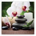Obraz na płótnie, Orchidee, zen, kamienie - 30x30