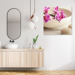 Obraz na płótnie, Różowe orchidee, kwiaty - 40x40