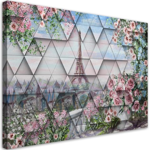 Obraz na płótnie, Wieża Eiffla wiosną - 100x70