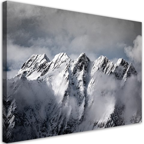 Obraz na płótnie, Szczyt góry zimą - 120x80