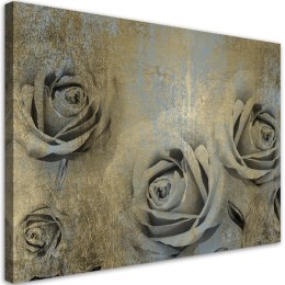 Obraz na płótnie, Złote róże kwiaty natura - 120x80