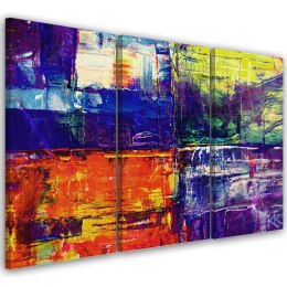 Obraz trzyczęściowy na płótnie, Kolorowa abstrakcja ręcznie malowana - 120x80