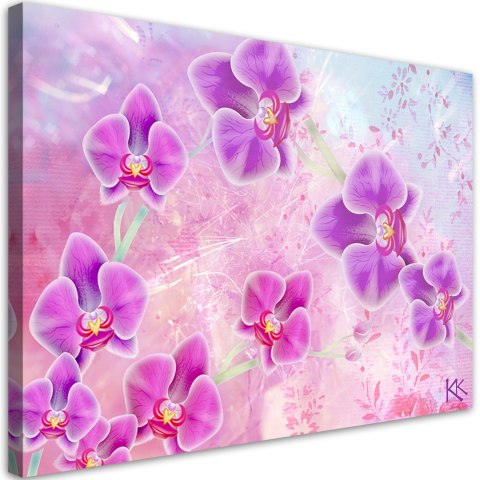 Obraz na płótnie, Orchidea Kwiaty Abstrakcja - 120x80