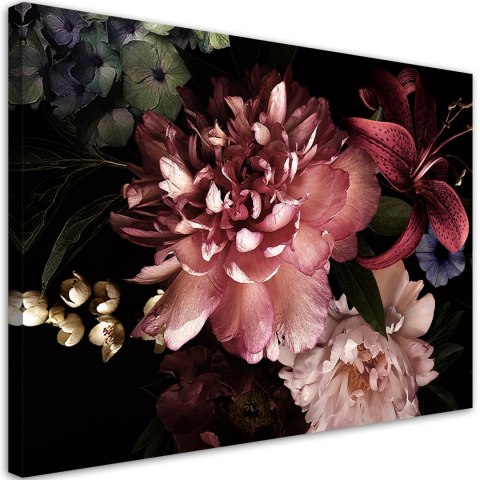 Obraz na płótnie, Piwonie bukiet kwiatów różowy - 100x70