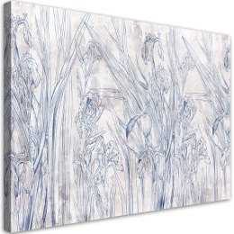 Obraz, Niebieskie kontury kwiatów - 60x40