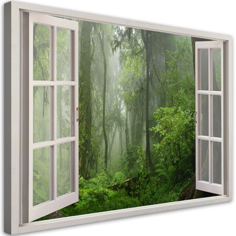 Obraz na płótnie, Okno tropikalny las dżungla - 60x40