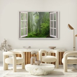 Obraz na płótnie, Okno tropikalny las dżungla - 90x60
